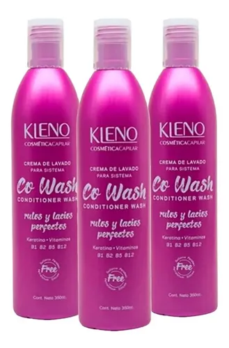 Crema Lavado Acondicionador Co Wash Kleno Rulos Lacios X 3u