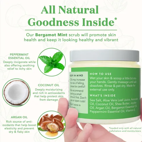 Exfoliante Corporal Bare Botanics, Bergamota Y Menta, 720 Ml
