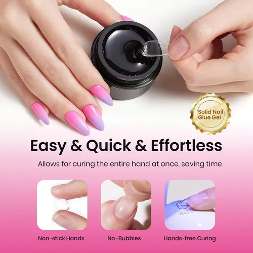 Kit De Uñas En Gel Beetles Flat-x Almond Short 320p Con