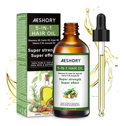 Aceite Capilar Aeshory 5 En 1 Con Romero, Ricino Y Argán