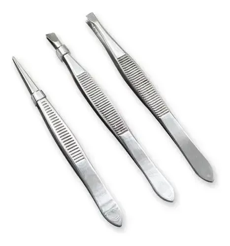 Kit De 3 Pinzas For Cejas De Acero Inoxidable Sekich Beauty