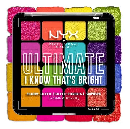 Paleta De Sombras Nyx Ultimate Brights 16 Colores