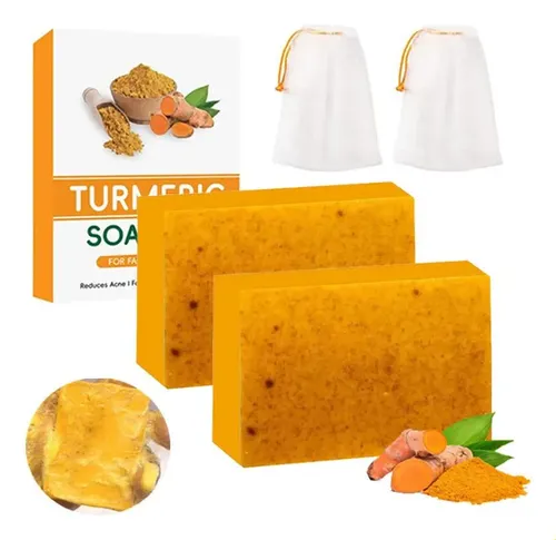 Para  2 Cúrcuma De Jabón Con Limón Y Cúrcuma Para Una