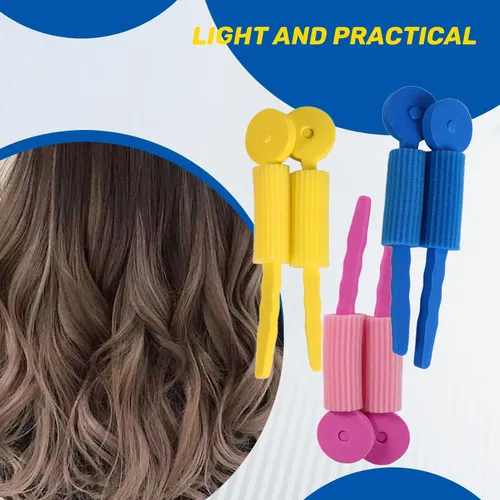 Rulos De Espuma Para El Cuidado Del Cabello Magic Sponge, Ri Blue & Yellow & Red