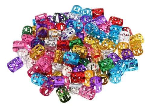 50 Anillos Cuff Milticolor Para Peinados, Trenzas Y Rastas.
