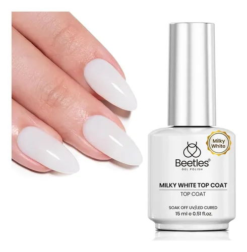 Gel Top Coat Blanco Lechoso Beetles 15ml