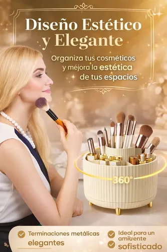Organizador De Maquillaje Giratorio 360° 5 Compartimentos