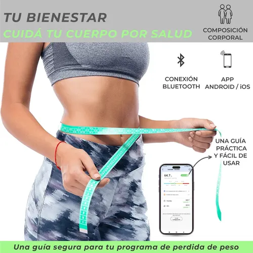 Balanza Digital Baño Inteligente Bluetooth Personal Grasa Corporal Color Blanco