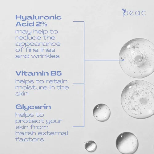Sérum Peac Con Ácido Hialurónico 2% + B5, 30 Ml, Cuidado Fac Todo Tipo De Piel Día/noche