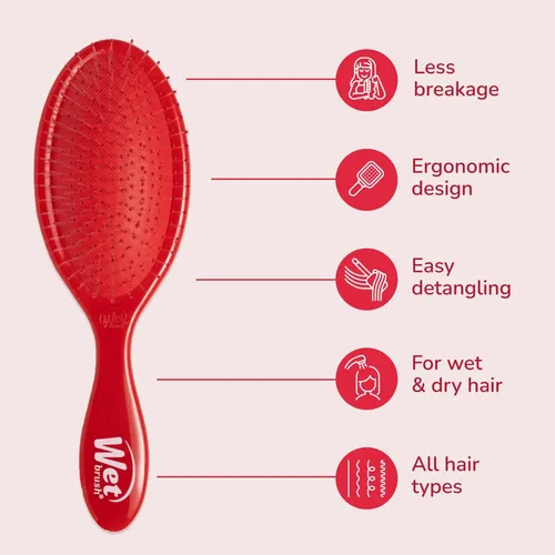 Cepillo Para Cabello Wet Brush Detangler Amazon Poppy Red