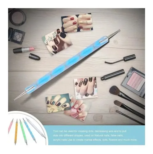 Kit X 5 Pinceles Dotting Pen Doble Punta