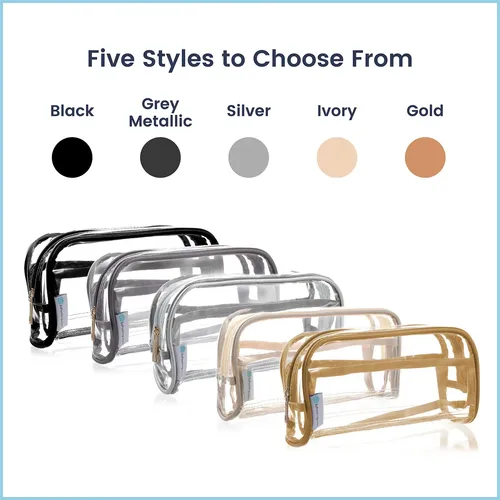 Bolsa De Maquillaje Ezpacking Clearview Ivory Pvc Con Piel V