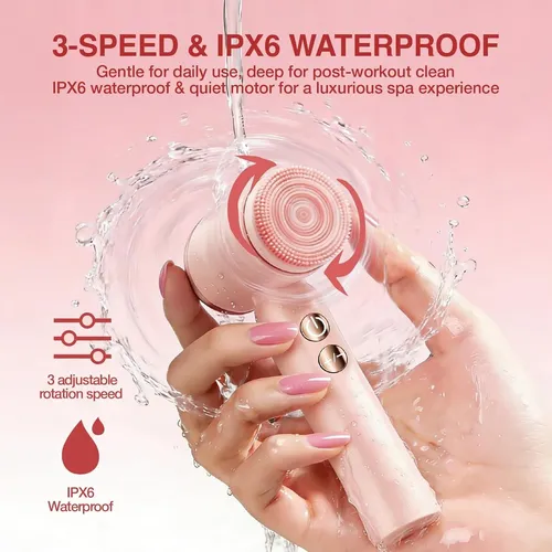 Dispositivo Limpiador Facial 6 En 1 Con Pantalla Led Rosa