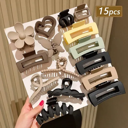 Juego De 15 Horquillas En Colores Neutros, Accesorios Para E Multi-color-15pcs