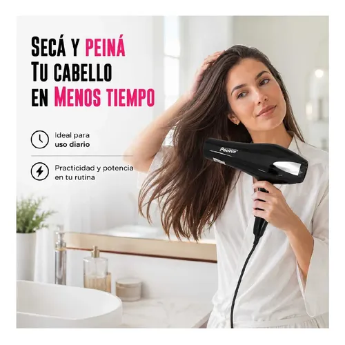 Secador De Pelo Profesional 1500w Con Difusor Y Peines Kit