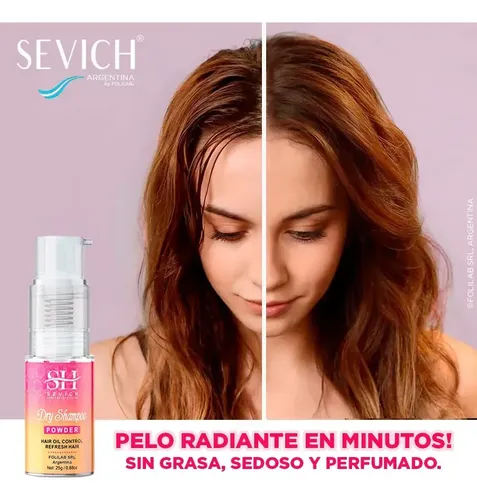 Shampoo Sevich 25g Seco Polvo Pelo Liviano Eliminar Grasa