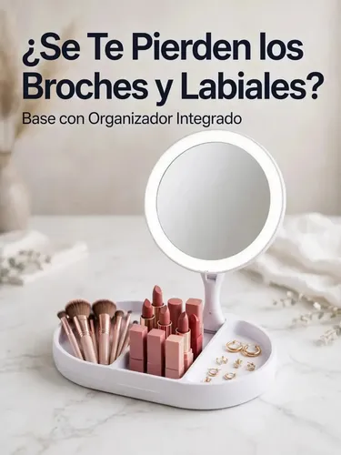 Espejo De Maquillaje Con Luz Led Color Blanco