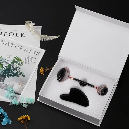 Rodillo Facial Y Gua Sha Xyzbstar Jade Negro