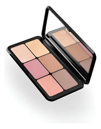 Paleta De Rostro Kiko Milano Rubor Iluminador Contorno 6 Tonos Mate