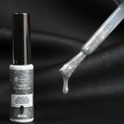 Gel Art Polish Semi Decoracion Liner Uv/led Cherimoya 8ml Color Plateado