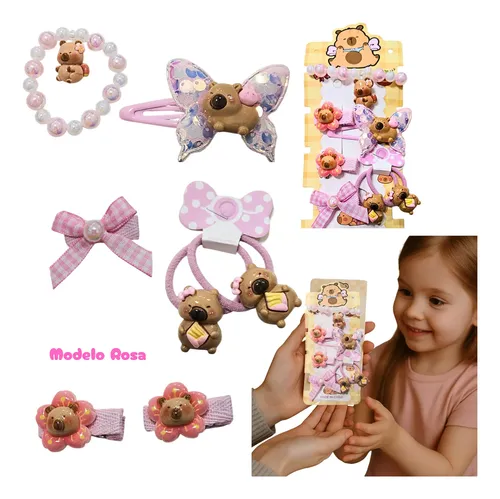 Set De Accesorios Para Peinados Diseño Capibara