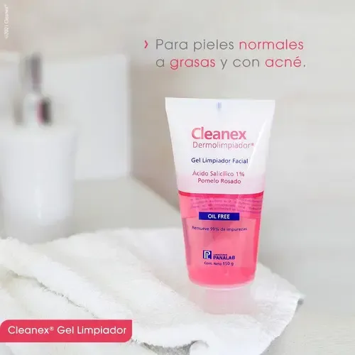 Gel Cleanex Dermolimpiador Facial Piel Grasa Y Mixta 150 Gr