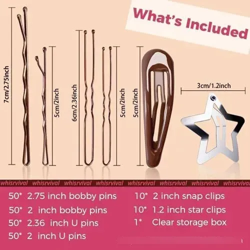 Set De Accesorios De Peluquería Bobby U Pins Star Snap Clips