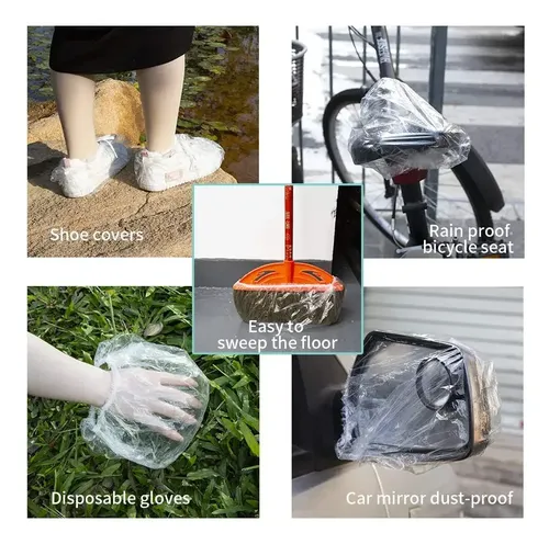 100 Gorros De Baño Desechables Transparentes Blanco