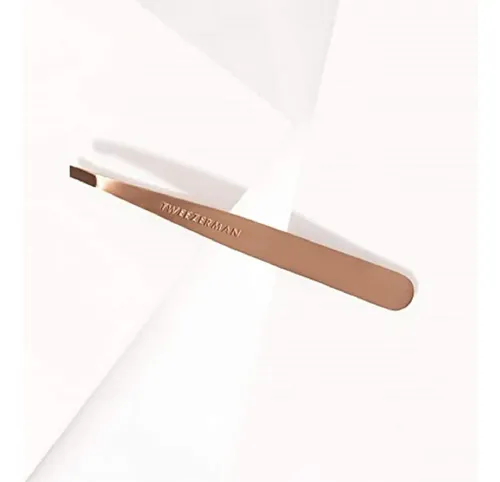 Pinza Para Cejas Acero Inoxidable Color Rosa Dorado