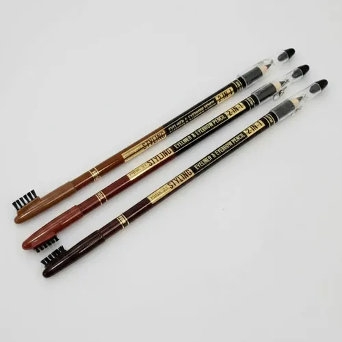 Delineador De Ojos Y Cejas Lápiz Pink 21 Set X12 2 En 1