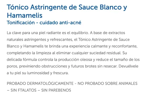Tonico Astringente Facial Sauce Blanco Just Día/noche Tipo D