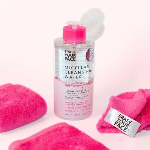 Desmaquillante Con Agua Micelar Erase Your Face, 16.9 Onzas