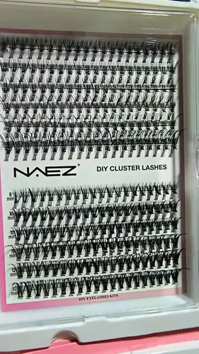 Kit de Pestañas Postizas Naez DIY Cluster Lashes con Adhesivo y Pincel para Extensión