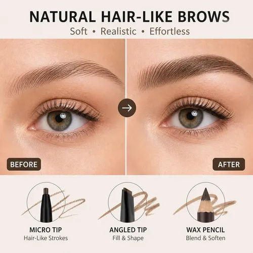 Lápiz 3 En 1 Para Cejas Lavone Negro