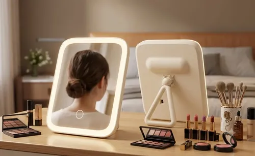 Espejo Led Maquillaje Tactil 3 Modos Recargable Usb Plegable