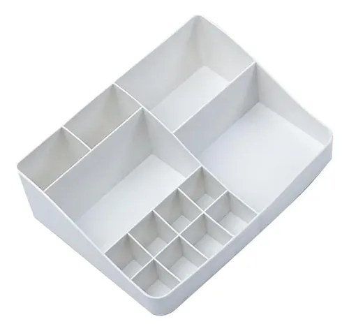Organizador De Cosméticos Caja De Almacenamiento De Blanco