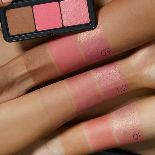 Paleta Multiacabado Rubor Y Bronceador Kiko Milano 3 Tonos Tono del maquillaje COR 03 ROSA
