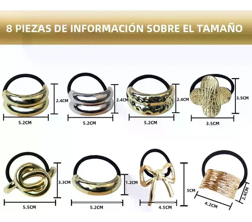 Jia 8 Cintas De Metal Para El Cabello, Collar De A