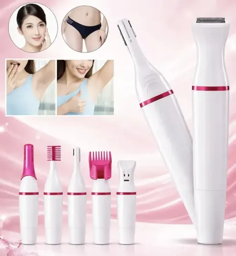 Depiladora Afeitadora Mujer 5 En 1 Facial Corporal Sin Dolor Blanco