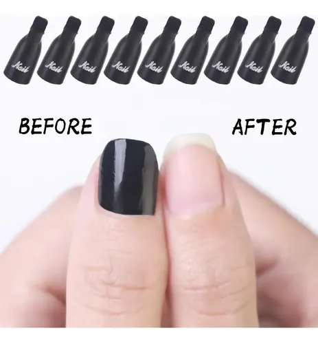 Clip De Capucha Himo 10pc Para Remover Esmalte Uv Negro
