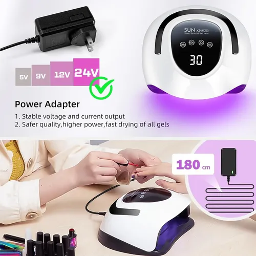 Secador De Uñas Uv Led Ladymisty X9 268w 57 Perlas 4 Modos