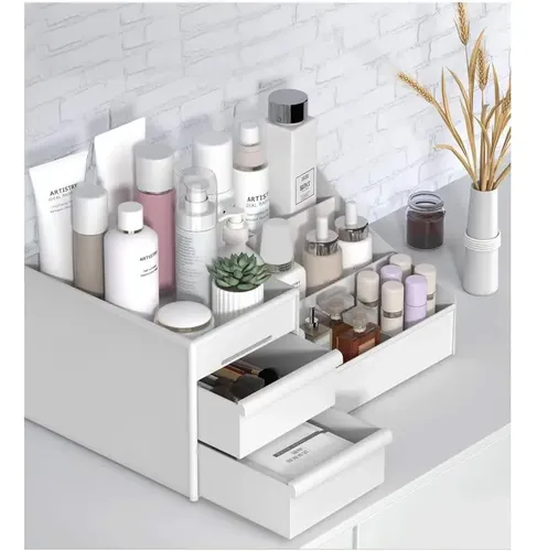 Organizador De Escritorio De Maquillaje Con Cajones Blanco Color Verde Claro