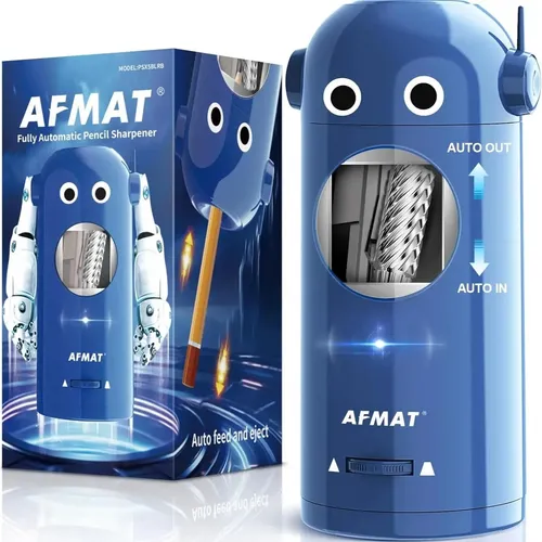 Afmat Sacapuntas Eléctrico Recargable Automático Azul