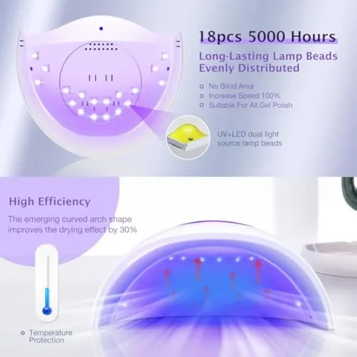 Lámpara De Uñas Led Uv De 72 W, Secadora De Luz
