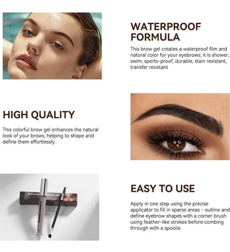 Gel Para Cejas Impermeable Sokgo 0.2 Oz Castaña