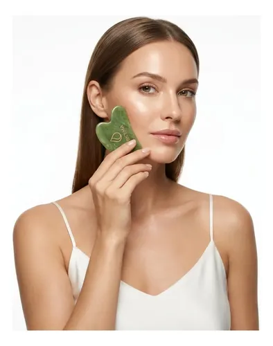 Piedra Gua Sha Jade Verde Para Rostro Y Desinflamar