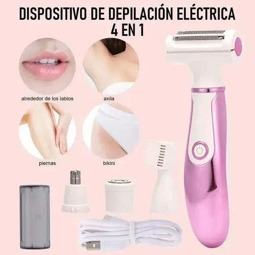 Depiladora Eléctrica 4 En 1 Portatil Usb Cuerpo Cara Daling