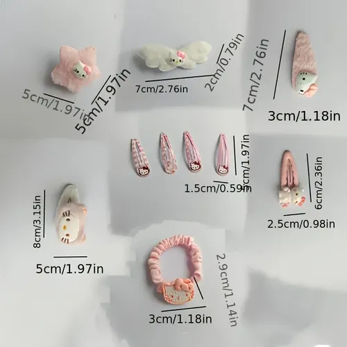 14 Clips Para Hello Kitty Camisa Rosa Regalo San Valentín 14 Piezas