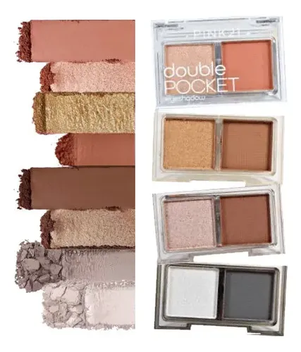 Mini Paleta Sombras Ojos Matte Metalizada Pink21 Double Pocket Tono 03