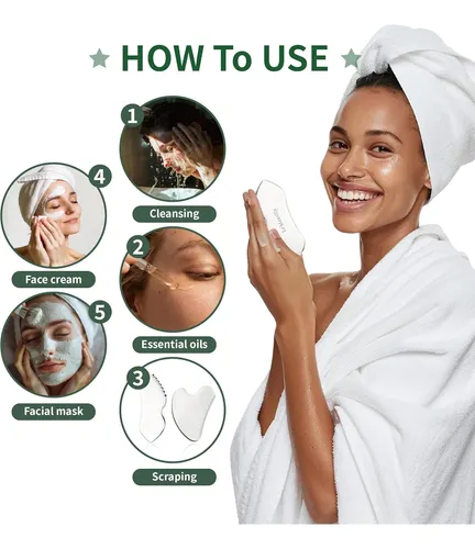 Set 3 Gua Sha Metal Facial Y Corporal Para Drenaje